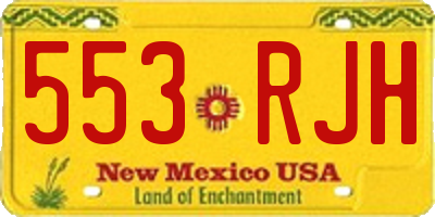NM license plate 553RJH