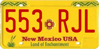 NM license plate 553RJL