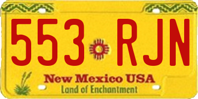 NM license plate 553RJN