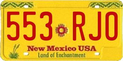 NM license plate 553RJO
