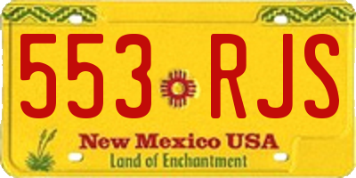 NM license plate 553RJS
