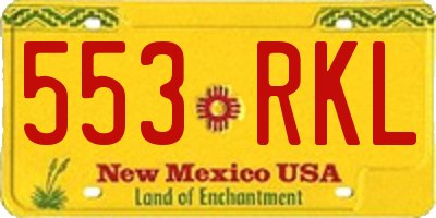 NM license plate 553RKL