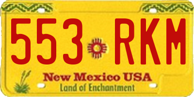 NM license plate 553RKM