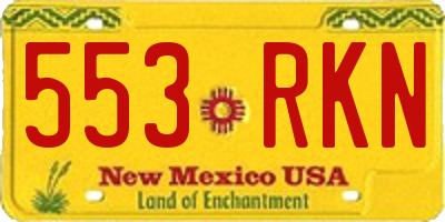 NM license plate 553RKN