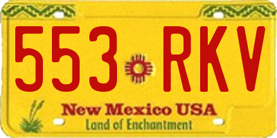 NM license plate 553RKV