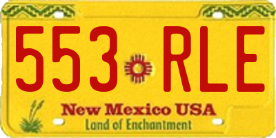 NM license plate 553RLE