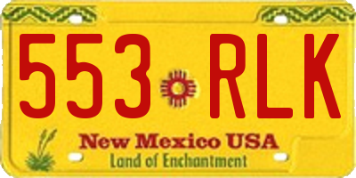 NM license plate 553RLK