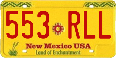 NM license plate 553RLL