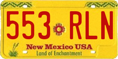 NM license plate 553RLN