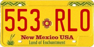 NM license plate 553RLO