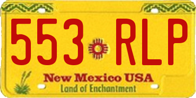 NM license plate 553RLP