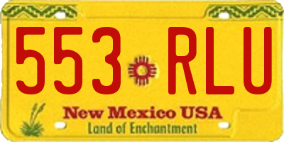 NM license plate 553RLU