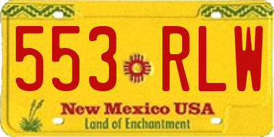 NM license plate 553RLW