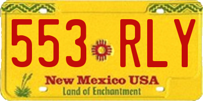 NM license plate 553RLY