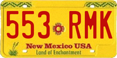 NM license plate 553RMK