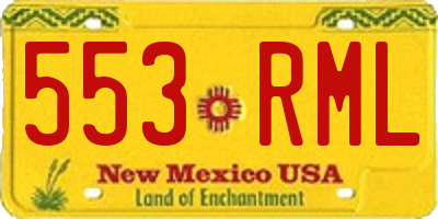 NM license plate 553RML