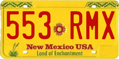 NM license plate 553RMX