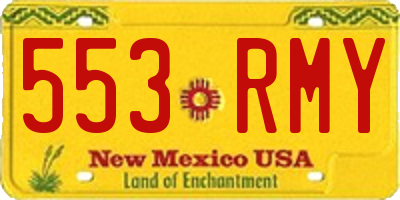 NM license plate 553RMY