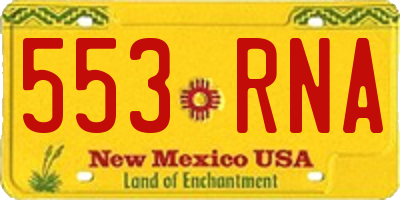 NM license plate 553RNA