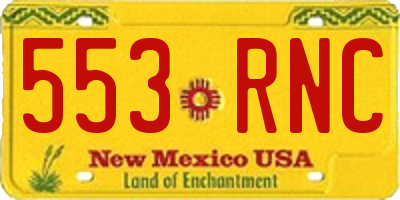 NM license plate 553RNC