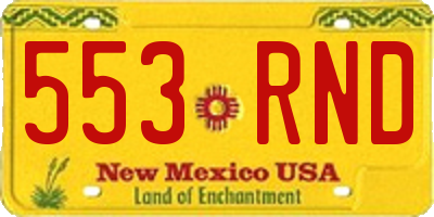 NM license plate 553RND