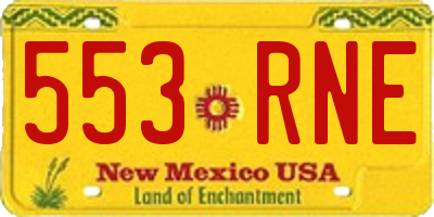 NM license plate 553RNE