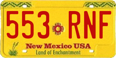 NM license plate 553RNF