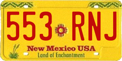 NM license plate 553RNJ