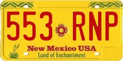 NM license plate 553RNP