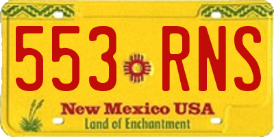 NM license plate 553RNS