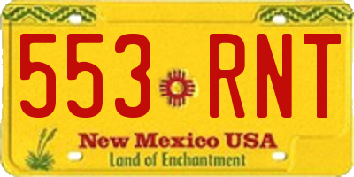 NM license plate 553RNT
