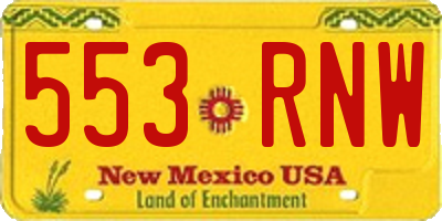 NM license plate 553RNW