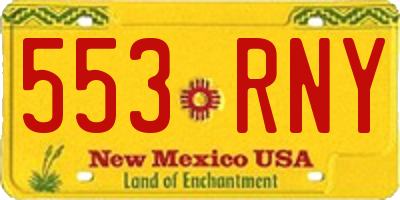 NM license plate 553RNY