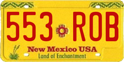 NM license plate 553ROB