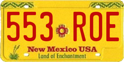 NM license plate 553ROE