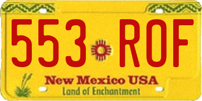 NM license plate 553ROF