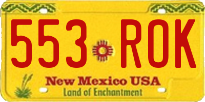 NM license plate 553ROK