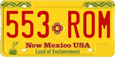 NM license plate 553ROM