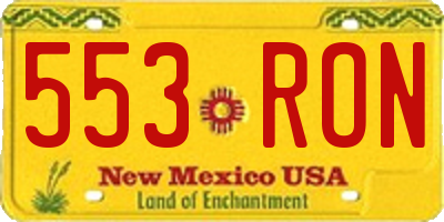 NM license plate 553RON