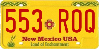 NM license plate 553ROQ