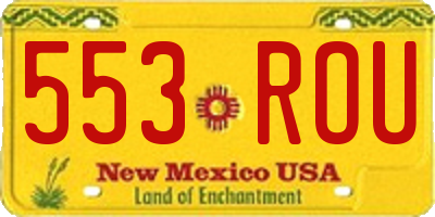 NM license plate 553ROU