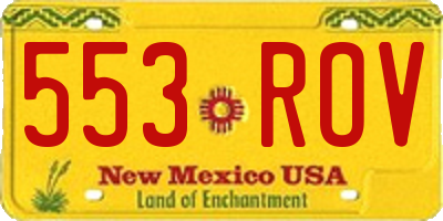 NM license plate 553ROV