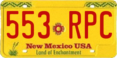 NM license plate 553RPC