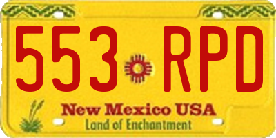 NM license plate 553RPD