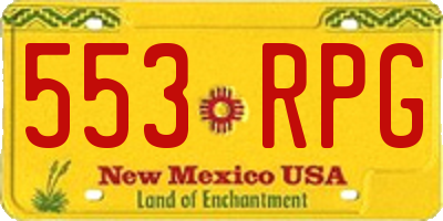 NM license plate 553RPG