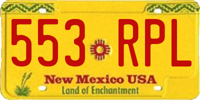 NM license plate 553RPL