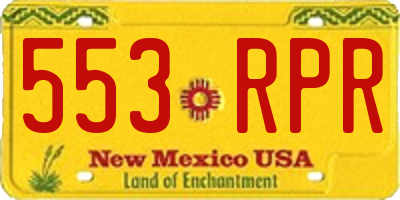 NM license plate 553RPR