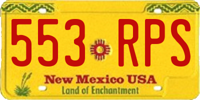 NM license plate 553RPS
