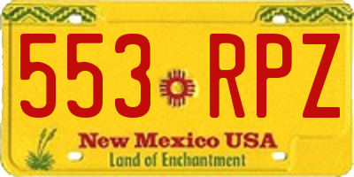 NM license plate 553RPZ