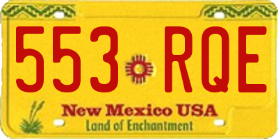 NM license plate 553RQE